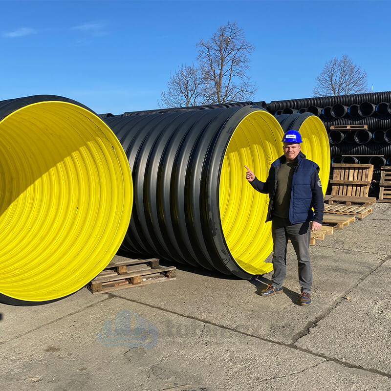 Teava Corugata HDPE SN16 Dint 3000mm cu Ranforsare de Otel