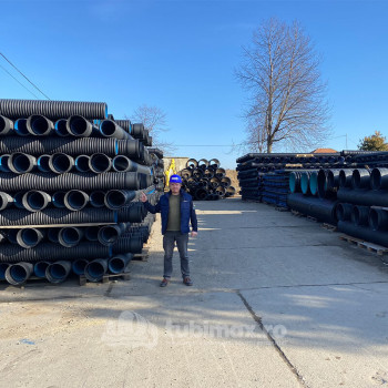 Teava Corugata/Riflata HDPE SN8 Dext287/Dint250mm 6m