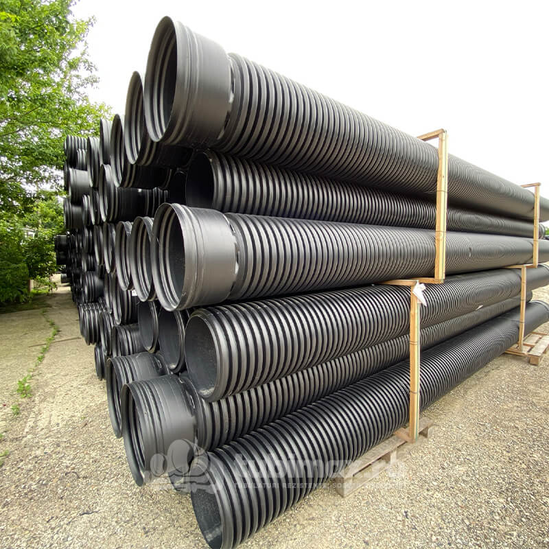 Teava riflata podete HDPE SN8 OD 630/530mm