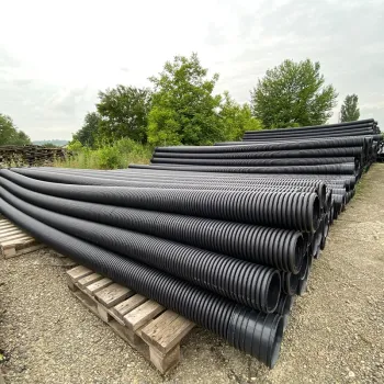 Tub Corugat 300 / Teava Corugata 300 HDPE SN4 Dext339/Dint 300mm 6m